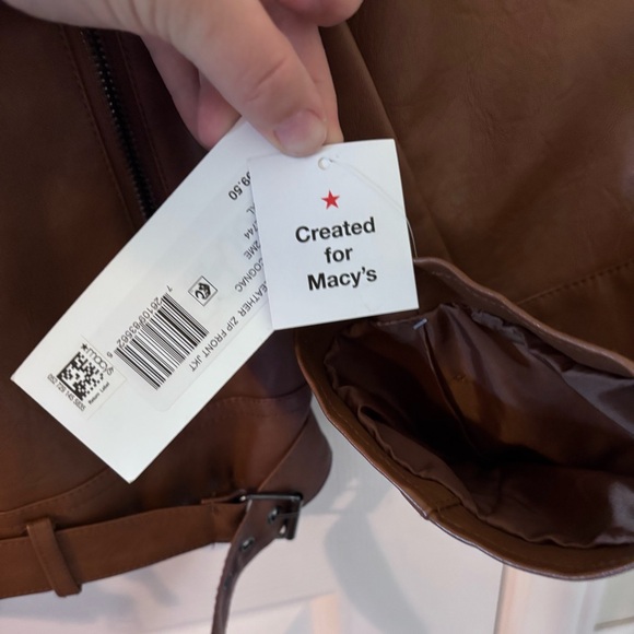 Maralyn & Me Tan Leather Jacket - Picture 3 of 4